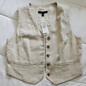 Banana Republic Light Tan Buttoned Vest